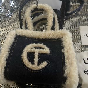 New telfar denim Ugg small handbag
